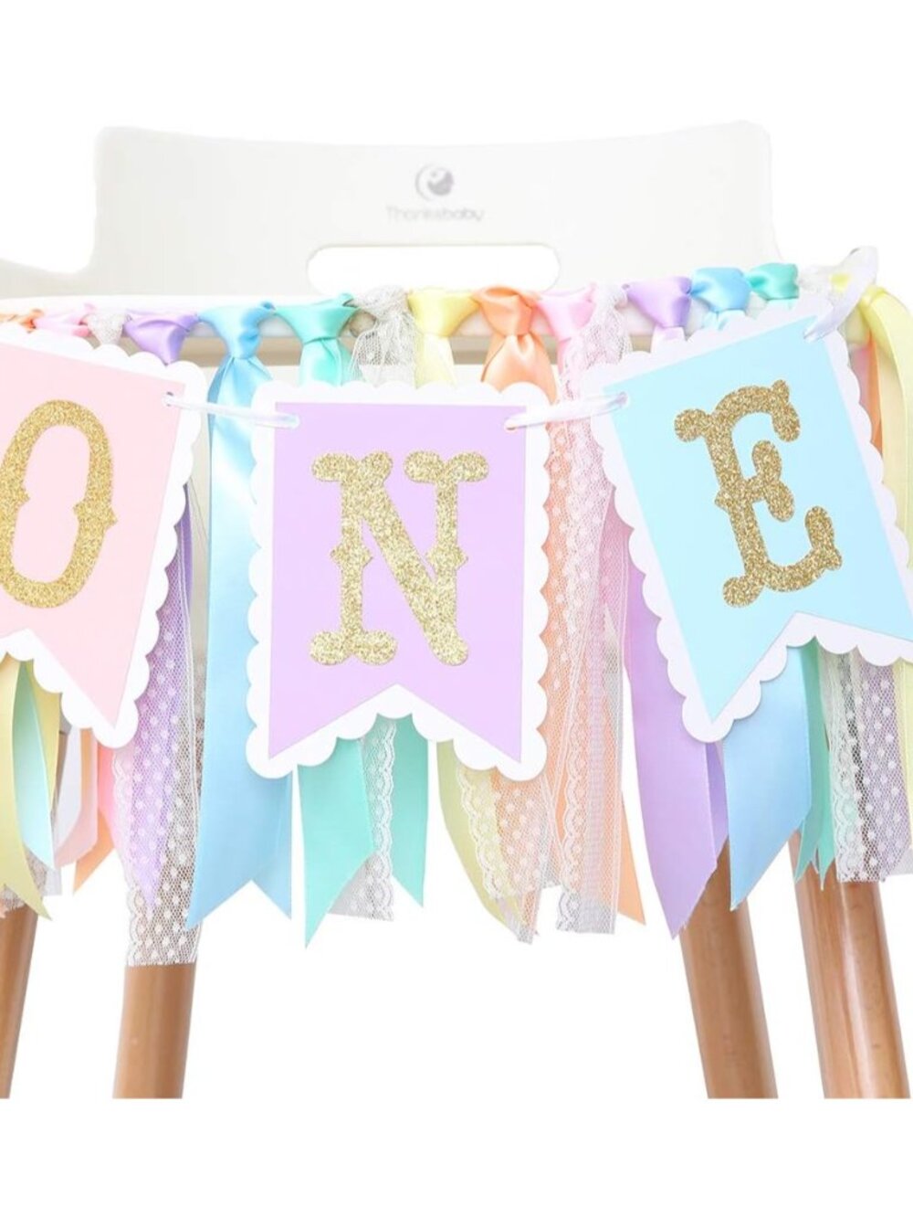 Rainbow High Chair Banner for 1st Birthday,Smash Cake for Photo Props